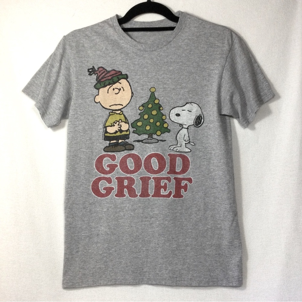 Peanuts Charlie Brown Christmas Snoopy Good Grief 2015 T-Shirt Size S